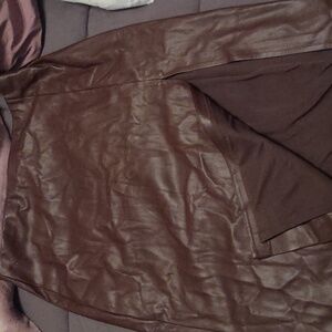 EXPRESS Women's Faux Leather Skirt with Side Slit